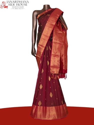 Traditional Contrast Wedding South Silk Saree